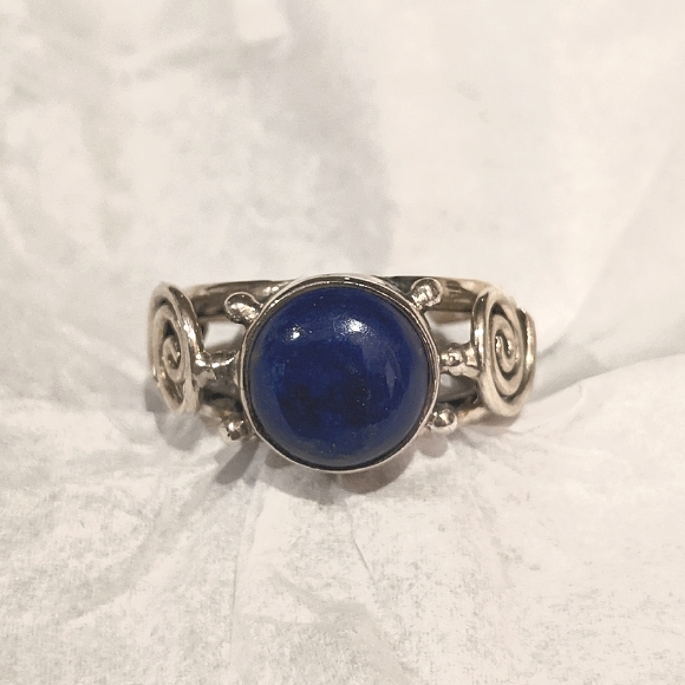 Men's Ring Lapis Lazuli .925 Silver Ring, Size 10